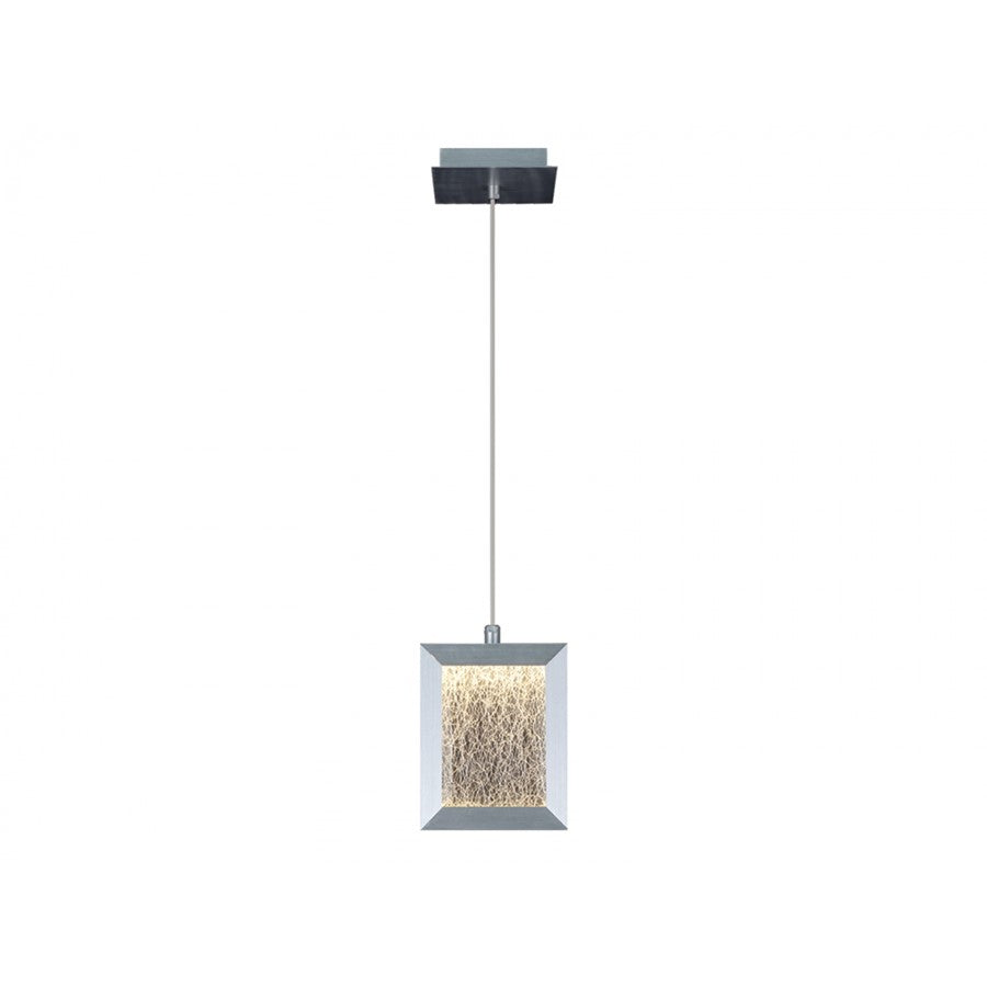 Avenue Lighting Brentwood LED 8" Rectagular Pendant, Aluminum/Text