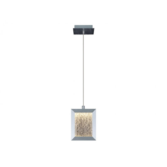 Avenue Lighting Brentwood LED 8" Rectagular Pendant, Aluminum/Text