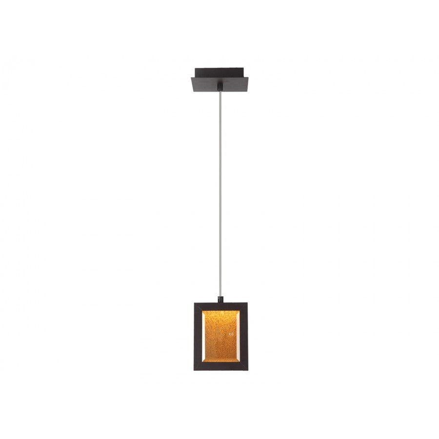 Avenue Lighting Brentwood LED 8" Rectagular Pendant, Bronze/Text