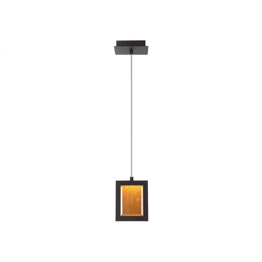 Avenue Lighting Brentwood LED 8" Rectagular Pendant, Bronze/Text