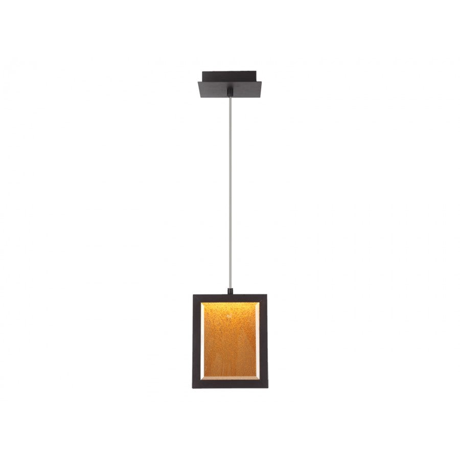 Avenue Lighting Brentwood LED 9" Rectagular Pendant, Bronze/Text