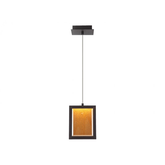 Avenue Lighting Brentwood LED 9" Rectagular Pendant, Bronze/Text
