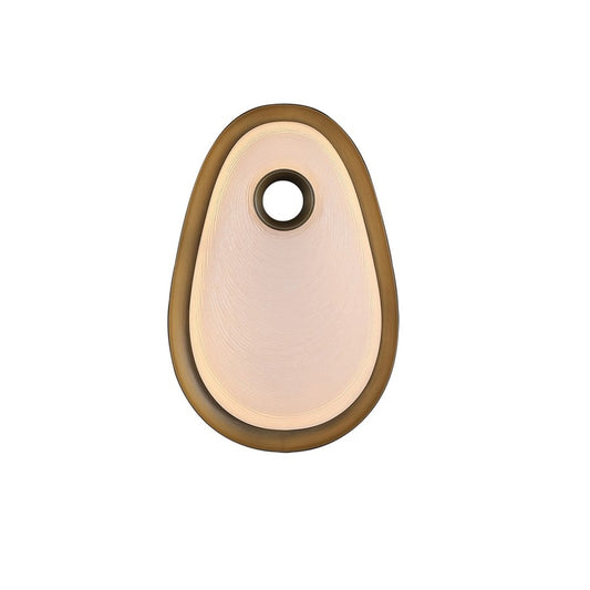 Avenue Palmea 13.5"H Oval Shape Alabaster LED Sconce, Brass - AEHF7111W-AB-WHT