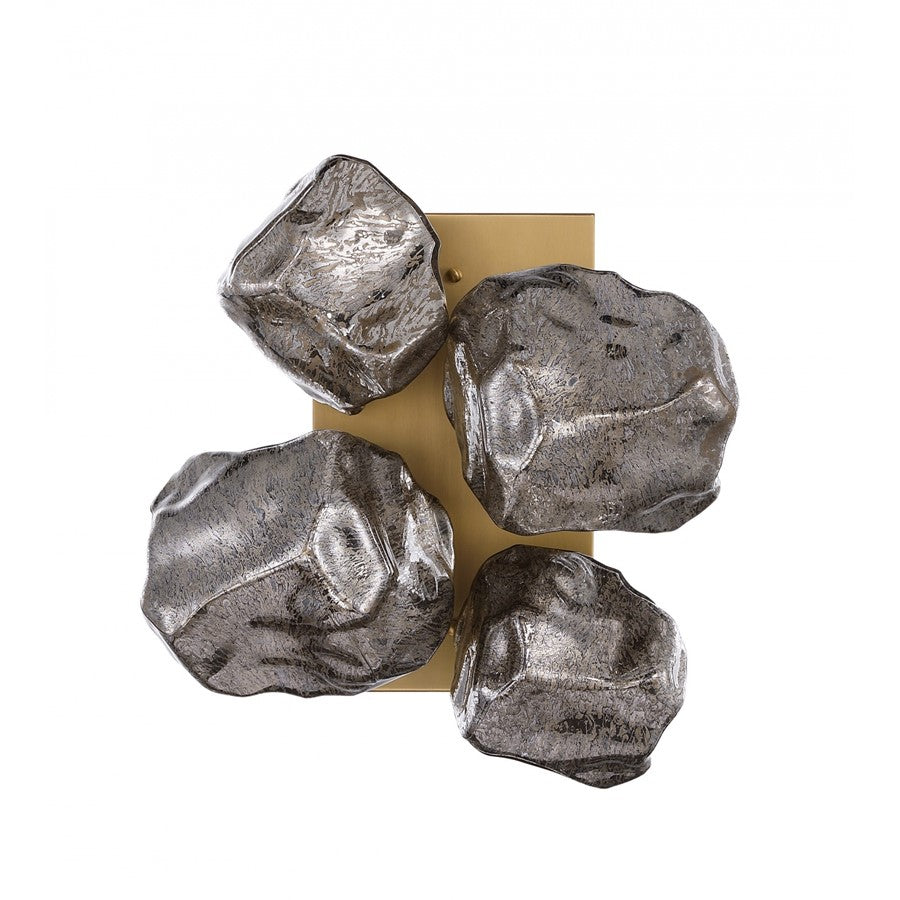 Avenue Rockefeller 4-Light 12"H Rock Shape Wall Sconce, Brass