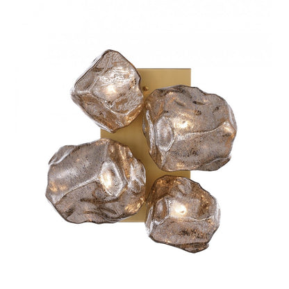 Avenue Rockefeller 4-Light 12"H Rock Shape Wall Sconce, Brass