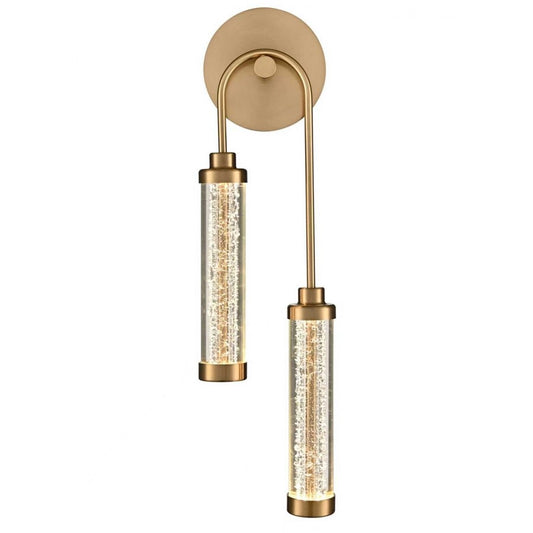 Avenue Belvedere 2-Light 22"H LED Sconce, Antiqued Brass/Clear - AEHF7169-AB