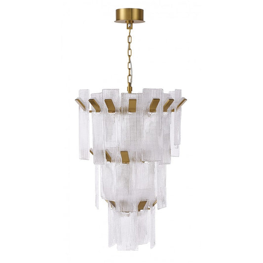 Avenue Lightin Belmont 27"W 3-Tier Pendant, Golden Brass/Textured - AEHF7181-AGB