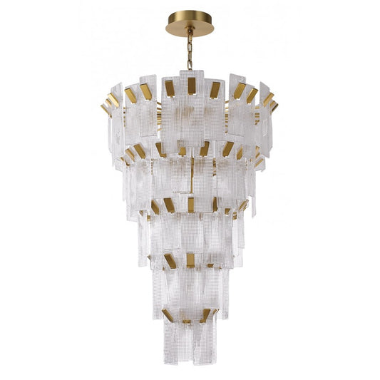 Avenue Lightin Belmont 40"W 5-Tier Pendant, Golden Brass/Textured - AEHF7182-AGB