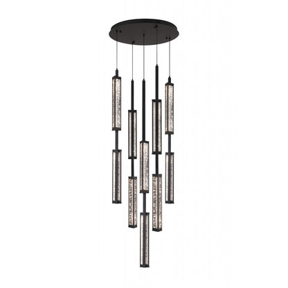Avenue Lighting Metropole 10-Light 65.5"H LED Pendant, Black - AEHF7185-BK