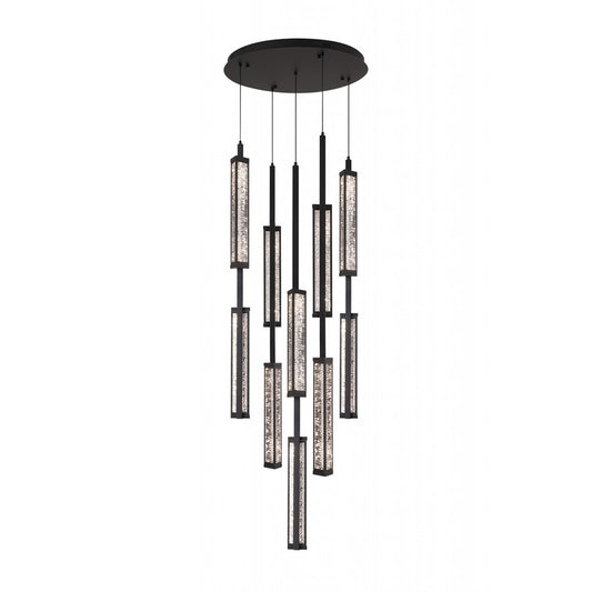 Avenue Lighting Metropole 10-Light 65.5"H LED Pendant, Black - AEHF7185-BK