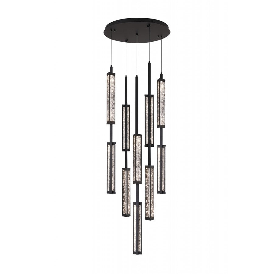 Avenue Lighting Metropole 10-Light 65.5"H LED Pendant, Black - AEHF7185-BK