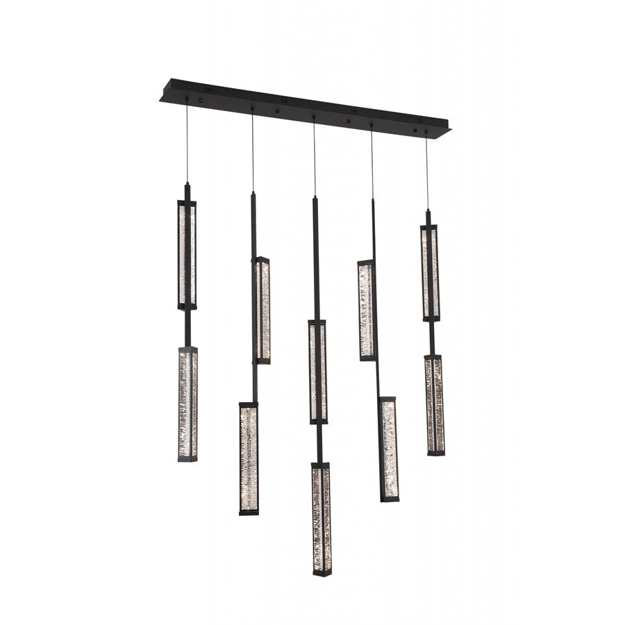Avenue Lighting Metropole 10-Light 51"W LED Pendant, Black - AEHF7186-BK