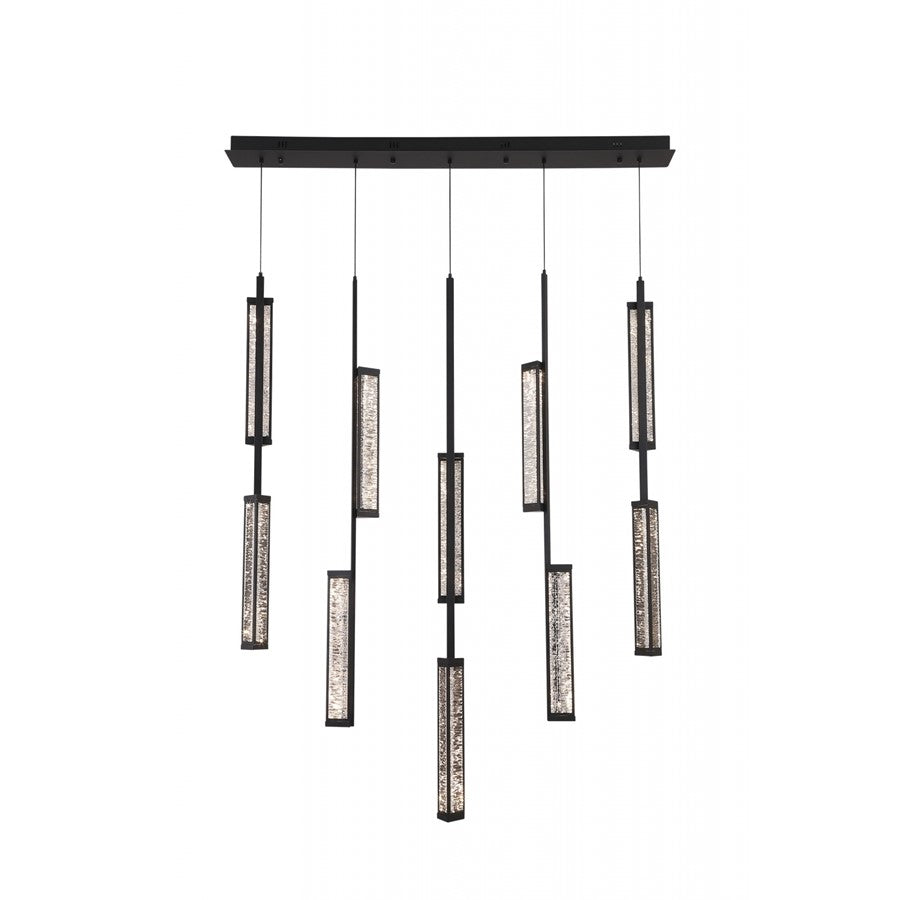 Avenue Lighting Metropole 10-Light 51"W LED Pendant, Black - AEHF7186-BK