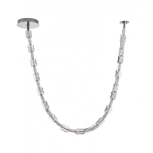 Avenue Lighting Monarch 120"L Clear Glass Strand Pendant, Chrome - AEHF7192-CH