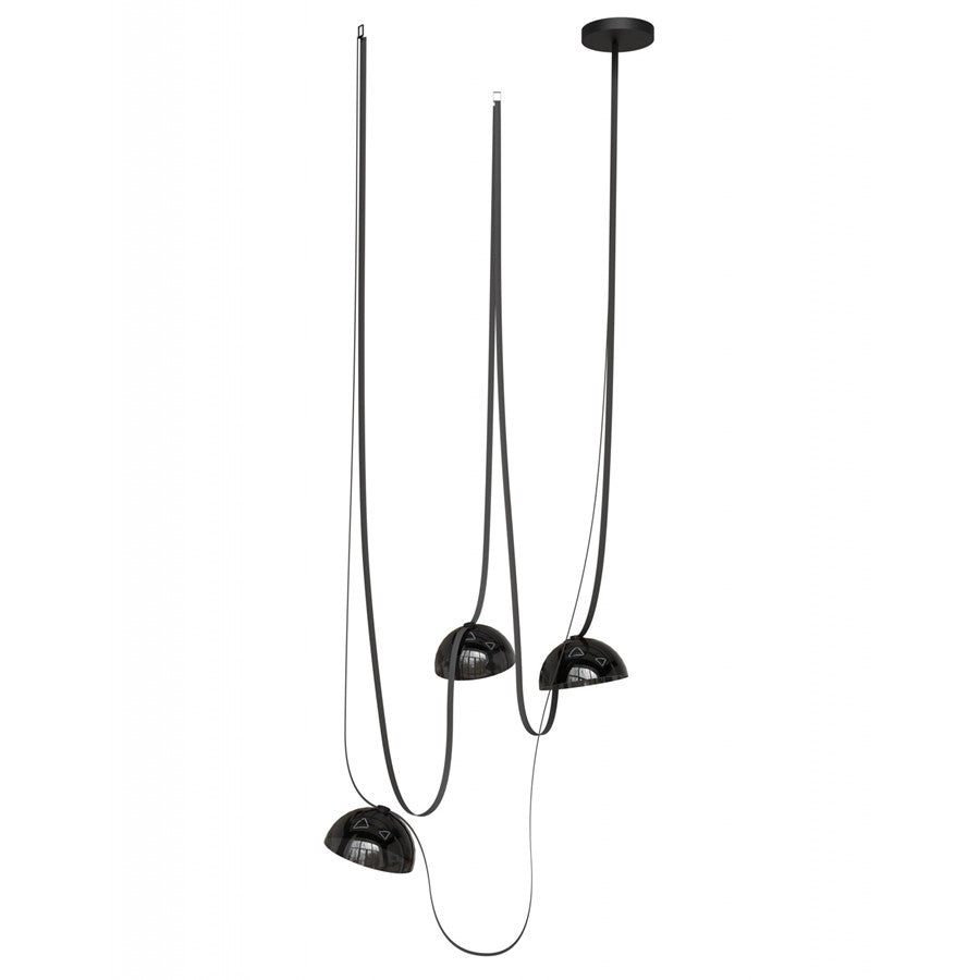 Avenue Fremont ​Belt 3-Lt 275"L Pendant, Black/Smoked Bowl - AEHF7203-G102-BLK