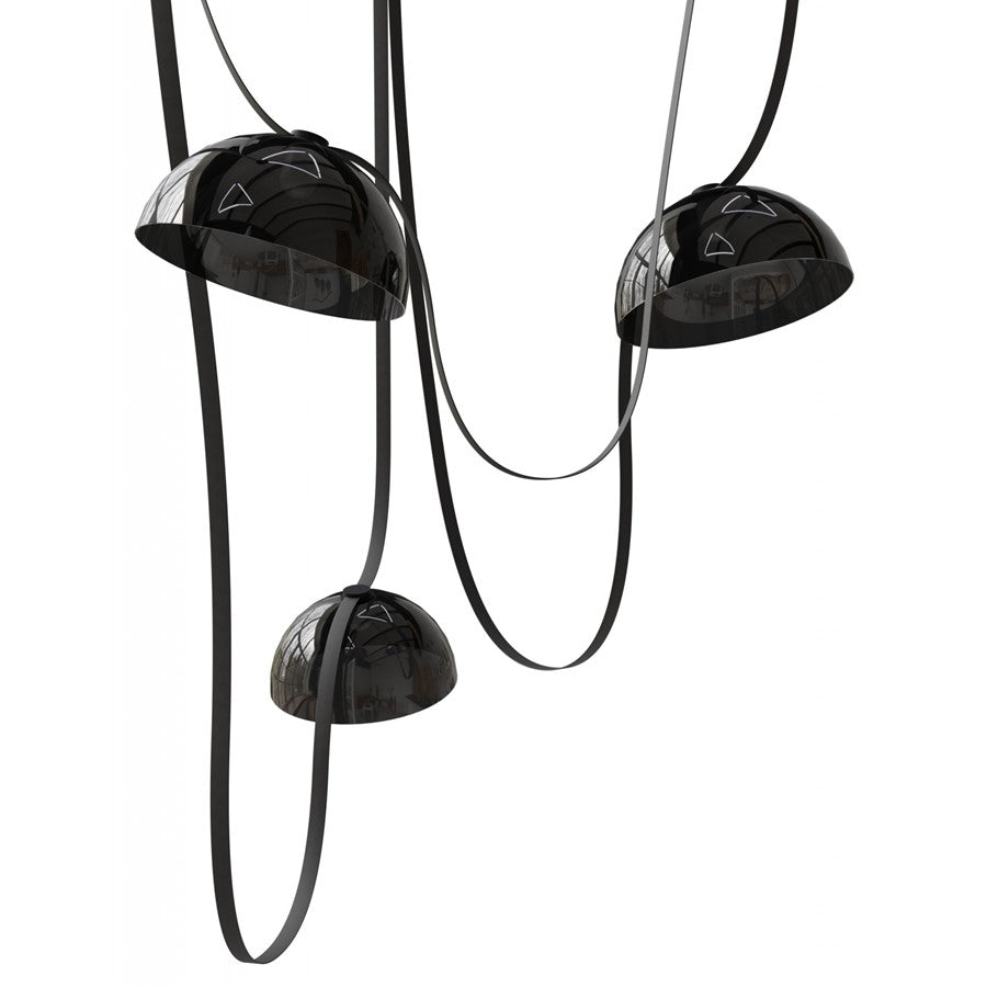 Avenue Fremont Belt 3-Lt 275"L Pendant, Black/Smoked Bowl - AEHF7203-G102-BLK