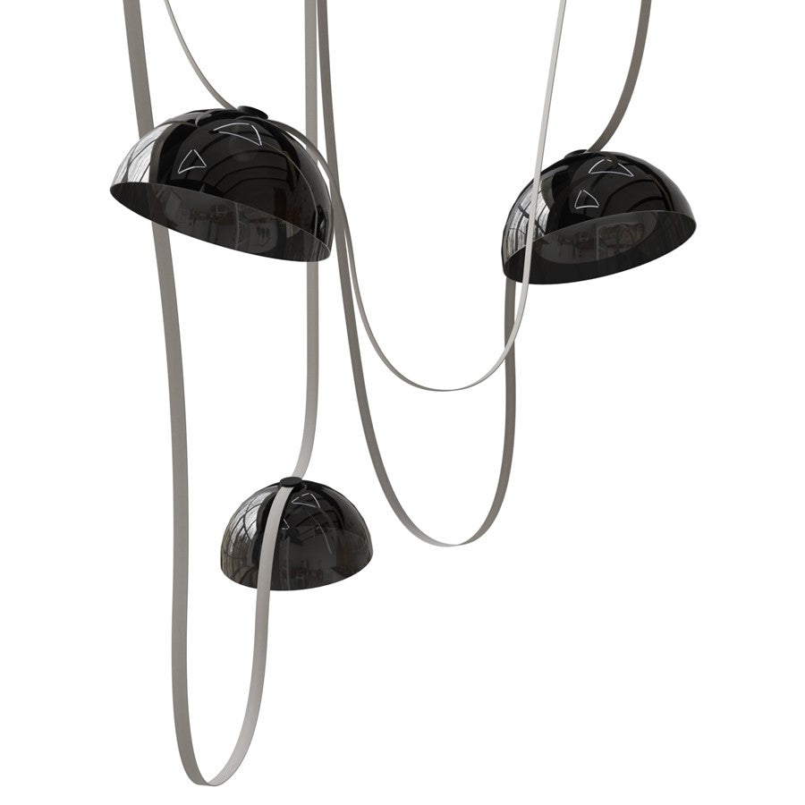 Avenue Fremont Belt 3-Light 275"L Pendant, Ivory/White Bowl