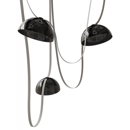 Avenue Fremont Belt 3-Light 275"L Pendant, Ivory/White Bowl