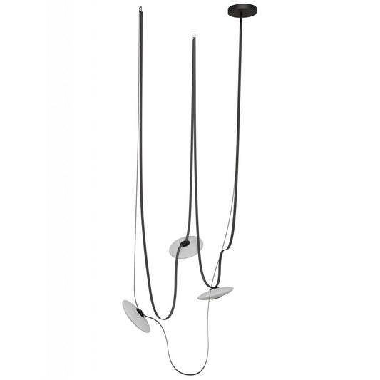 Avenue Fremont Belt 3-Light 275"L Pendant, Black/White Disc - AEHF7203-G201-BLK