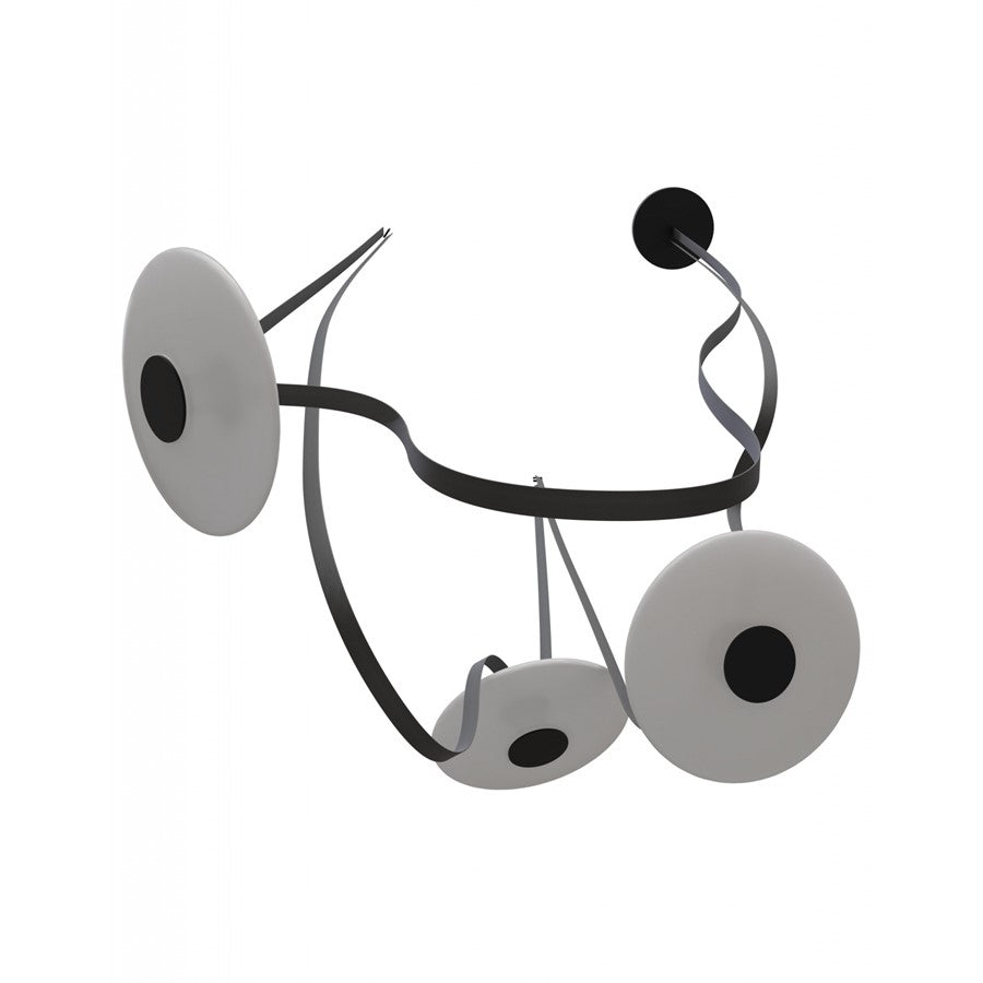 Avenue Fremont Belt 3-Light 275"L Pendant, Black/White Disc