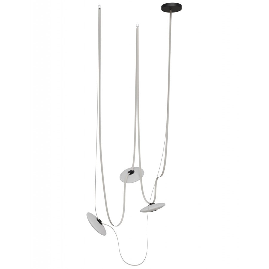 Avenue Fremont ​Belt 3-Light 275"L Pendant, Ivory/White Disc - AEHF7203-G201-IVY