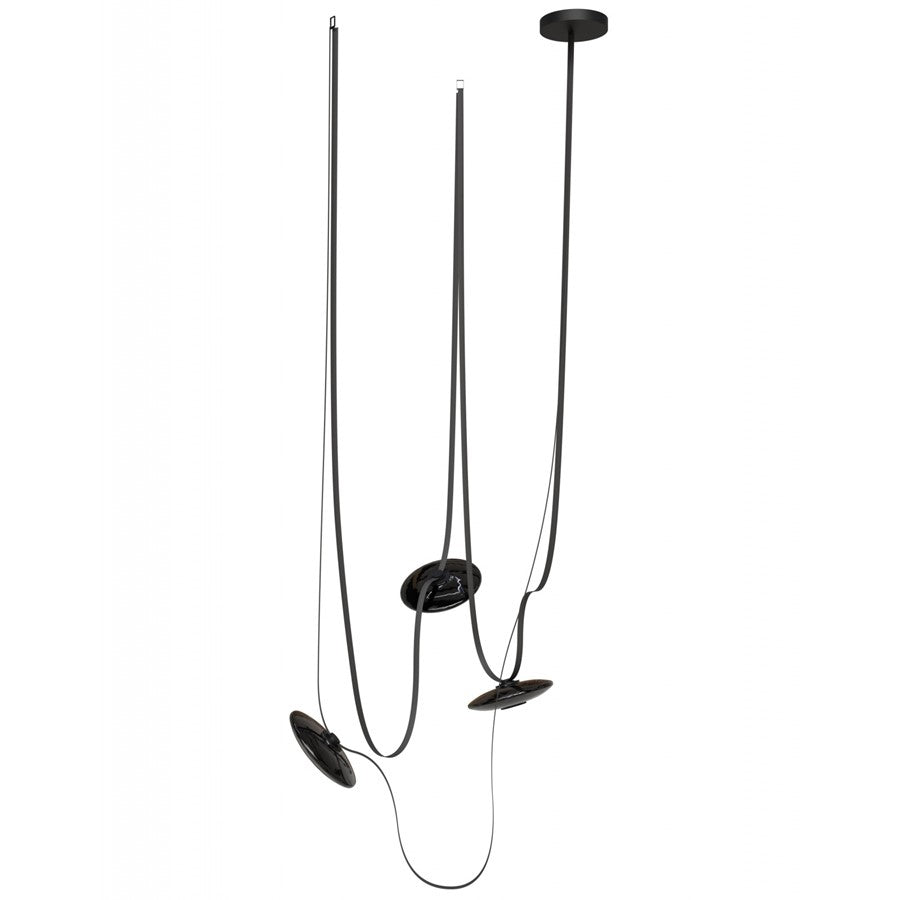 Avenue Fremont ​Belt 3-Lt 275"L Pendant, Black/Smoked Disc - AEHF7203-G202-BLK