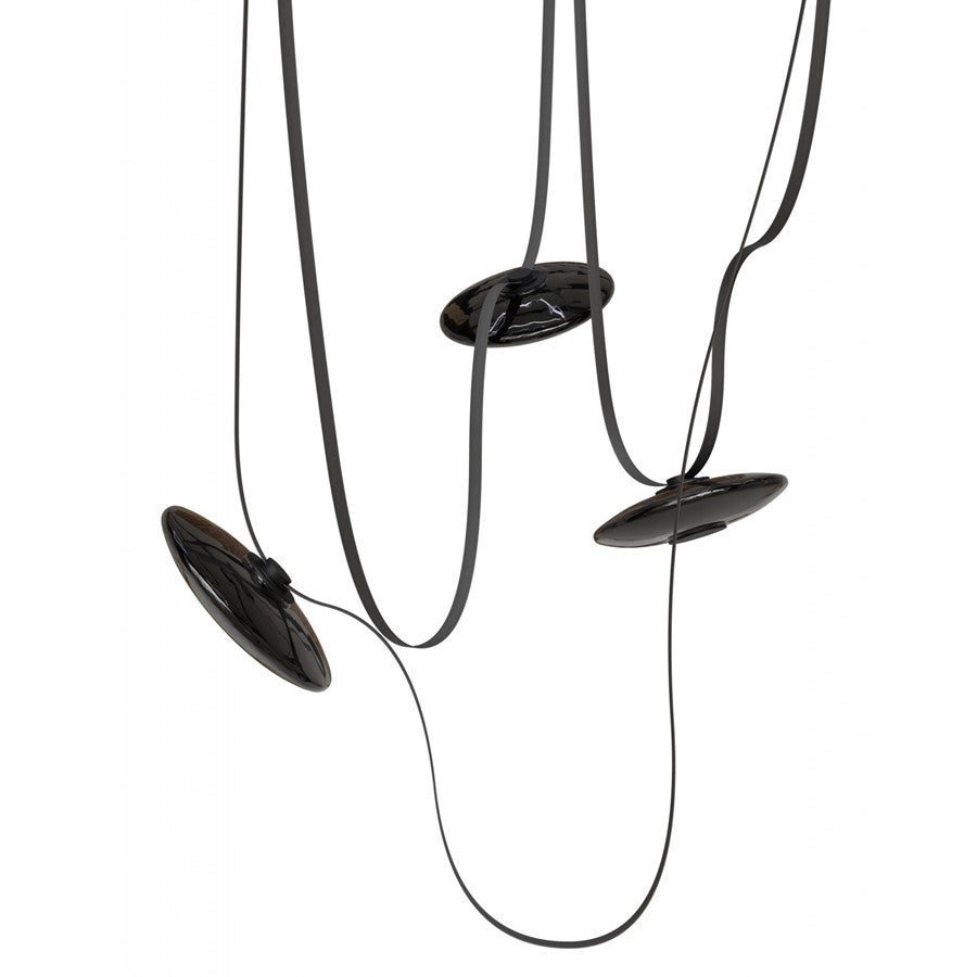 Avenue Fremont Belt 3-Lt 275"L Pendant, Black/Smoked Disc - AEHF7203-G202-BLK
