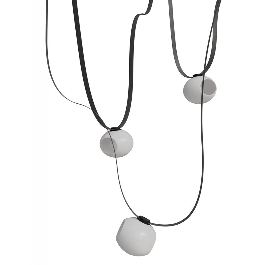 Avenue Fremont Belt 3-Lt 275"L Pendant, BK/WH Open Globes - AEHF7203-G301-BLK