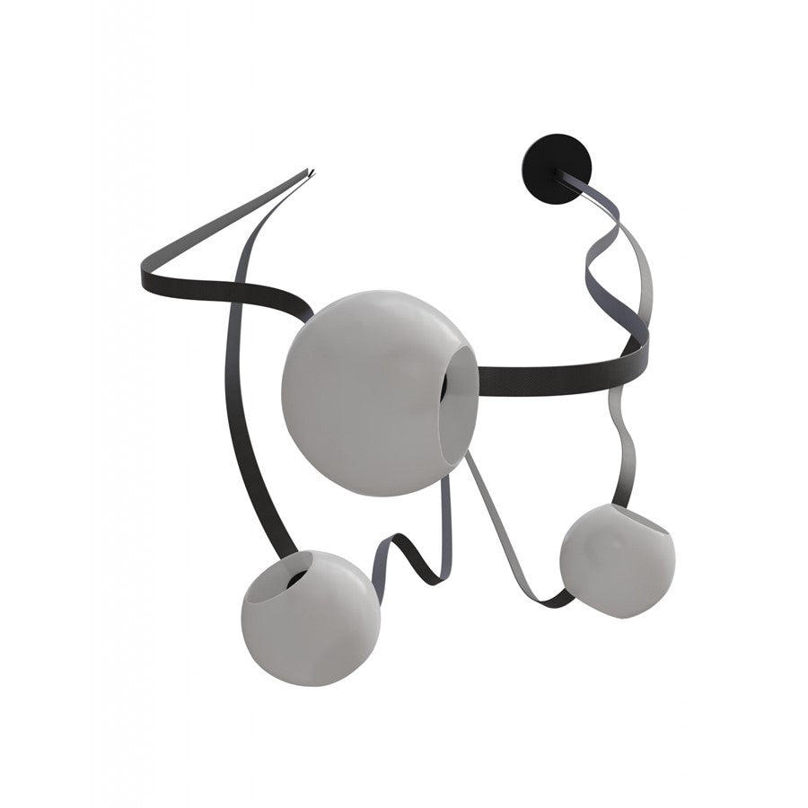 Avenue Fremont Belt 3-Lt 275"L Pendant, BK/WH Open Globes - AEHF7203-G301-BLK