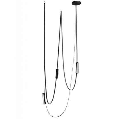 Avenue Fremont Belt 3-Lt 275"L Pendant, Black/Ribbed Bars - AEHF7203-G400-BLK
