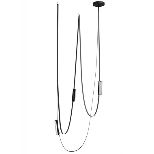Avenue Fremont Belt 3-Lt 275"L Pendant, Black/Ribbed Bars - AEHF7203-G400-BLK