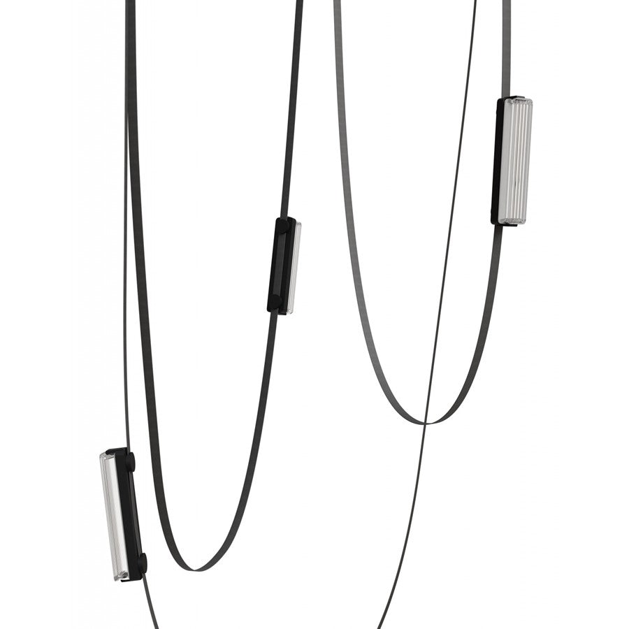 Avenue Fremont Belt 3-Lt 275"L Pendant, Black/Ribbed Bars - AEHF7203-G400-BLK