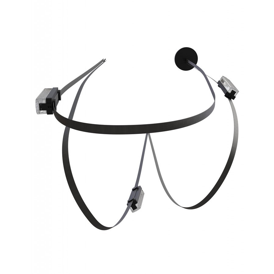 Avenue Fremont Belt 3-Lt 275"L Pendant, Black/Ribbed Bars - AEHF7203-G400-BLK