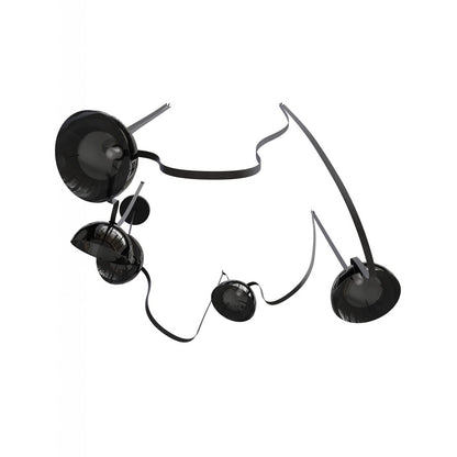 Avenue Fremont Belt 5-Lt 551"L Pendant, Black/Smoked Bowls