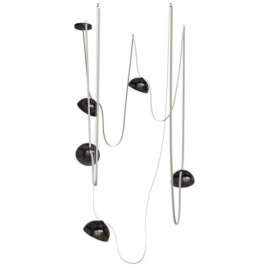 Avenue Fremont ​Belt 5-Lt 551"L Pendant, Ivory/Smoked Bowls - AEHF7205-G102-IVY