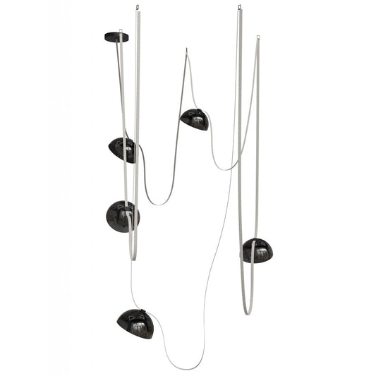 Avenue Fremont Belt 5-Lt 551"L Pendant, Ivory/Smoked Bowls - AEHF7205-G102-IVY