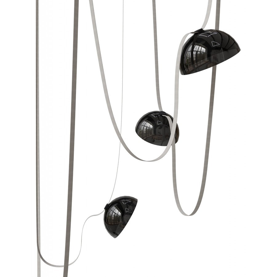 Avenue Fremont Belt 5-Lt 551"L Pendant, Ivory/Smoked Bowls