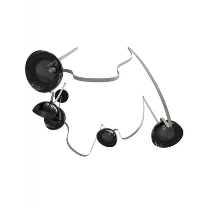Avenue Fremont Belt 5-Lt 551"L Pendant, Ivory/Smoked Bowls