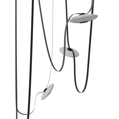 Avenue Fremont Belt 5-Light 551"L Pendant, Black/White Disc