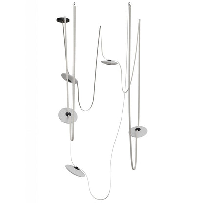 Avenue Fremont Belt 5-Light 551"L Pendant, Ivory/White Disc - AEHF7205-G201-IVY