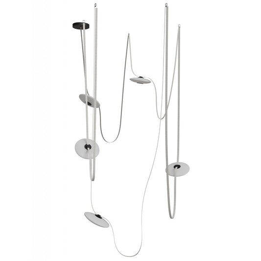 Avenue Fremont Belt 5-Light 551"L Pendant, Ivory/White Disc - AEHF7205-G201-IVY