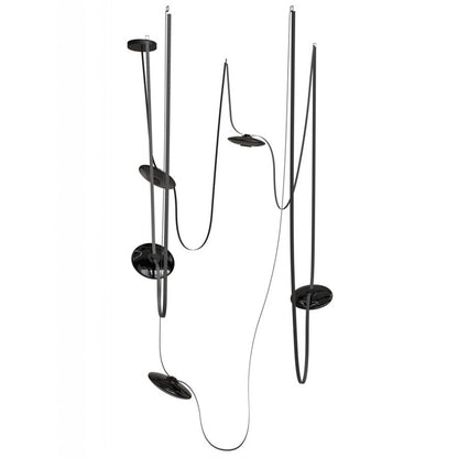 Avenue Fremont Belt 5-Lt 551"L Pendant, Black/Smoked Disc - AEHF7205-G202-BLK