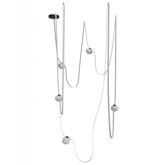 Avenue Fremont Belt 5-Lt 551"L Pendant, IV/WH Open Globes - AEHF7205-G301-IVY