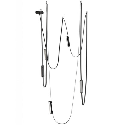 Avenue Fremont ​Belt 5-Lt 551"L Pendant, Black/Ribbed Bars - AEHF7205-G400-BLK