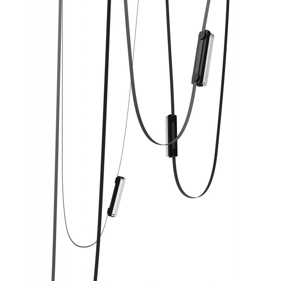 Avenue Fremont Belt 5-Lt 551"L Pendant, Black/Ribbed Bars - AEHF7205-G400-BLK