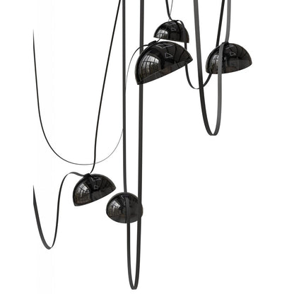 Avenue Fremont Belt 7-Lt 826"L Pendant, Black/Smoked Bowls