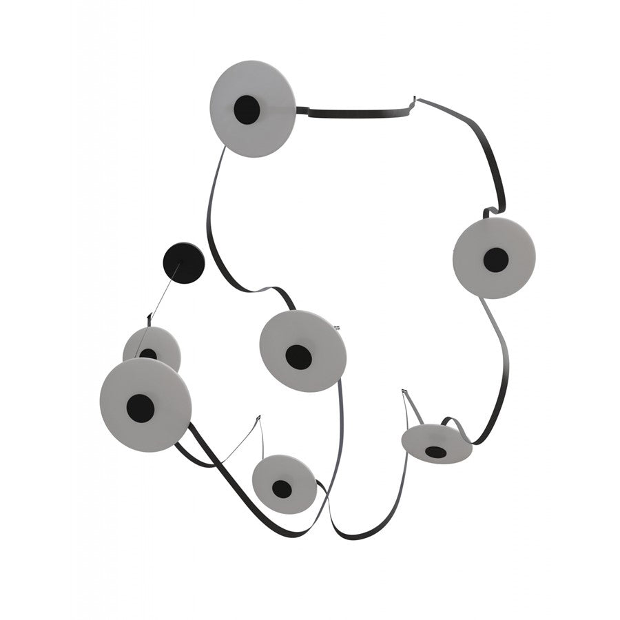 Avenue Fremont Belt 7-Light 826"L Pendant, Black/White Disc - AEHF7207-G201-BLK