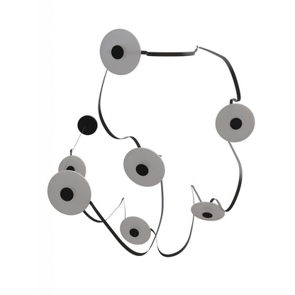 Avenue Fremont Belt 7-Light 826"L Pendant, Black/White Disc - AEHF7207-G201-BLK