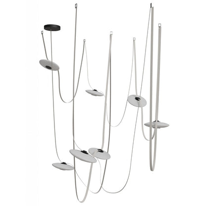 Avenue Fremont Belt 7-Light 826"L Pendant, Ivory/White Disc - AEHF7207-G201-IVY