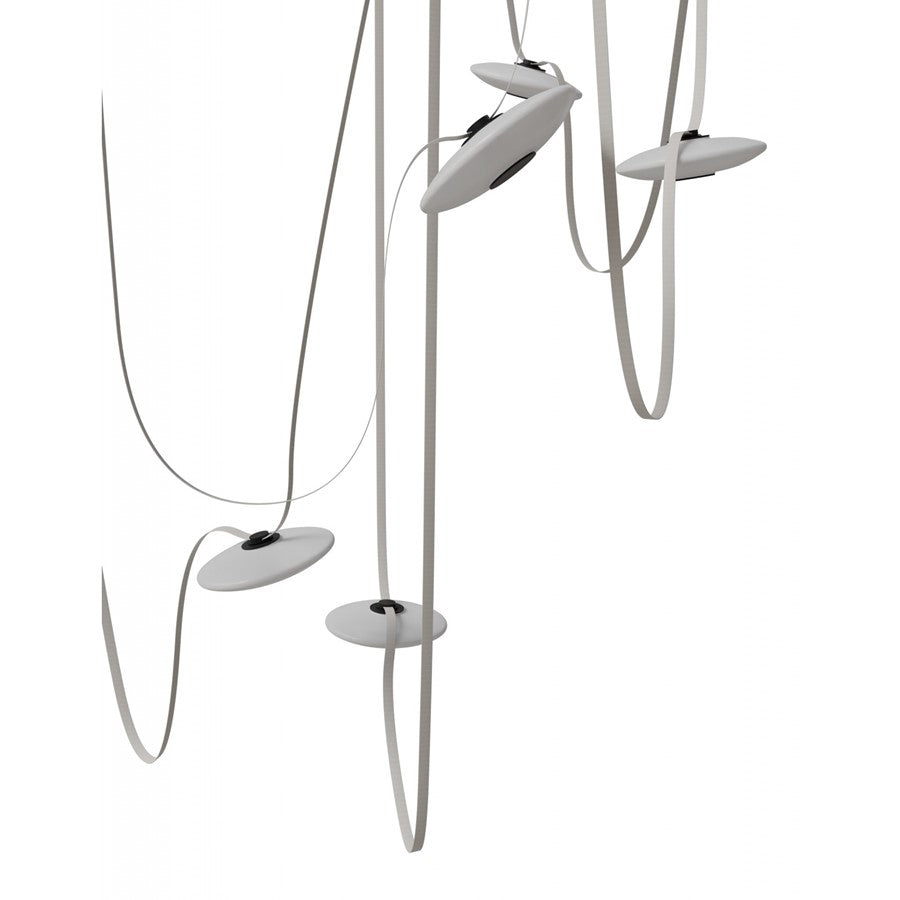 Avenue Fremont Belt 7-Light 826"L Pendant, Ivory/White Disc - AEHF7207-G201-IVY